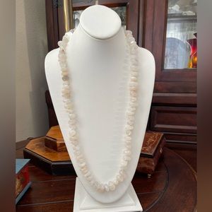 Large tumbled silver white natural moonstone bead solid sterling silver necklace